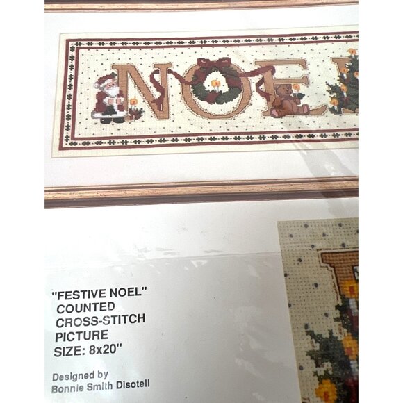 Bucilla Festive Noel Counted Cross-Stitch Kit Embroidery Christmas Picture 8x20 - Picture 3 of 5